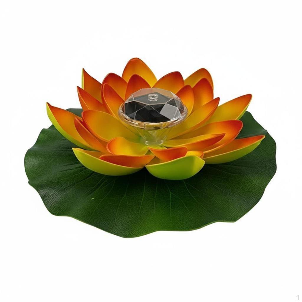 Solar Lotus Floating Light, LED Pond Decor, Colorful Water Flower for Garden, Waterproof Landscape