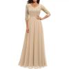Elegant Lace Splicing Long Evening Dress for an Impressive Look