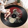 Круглый ковер SuperDrummer, Ковер для гостиной, спальни, дивана, игровой комнаты, Декор, Нескользящий коврик для пола