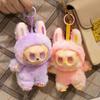 Popular Labubu Plush Keychains Trendy Play Rabub Soft Short Plush Doll Toy Cute Cartoon Pendant for Schoolbag Handbag Car