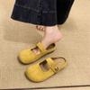 Flat-bottomed Boken Shoes Women's Half-slippers with A Toe Cap One-foot Wear In Spring and Summer and Annoying Cold Slippers