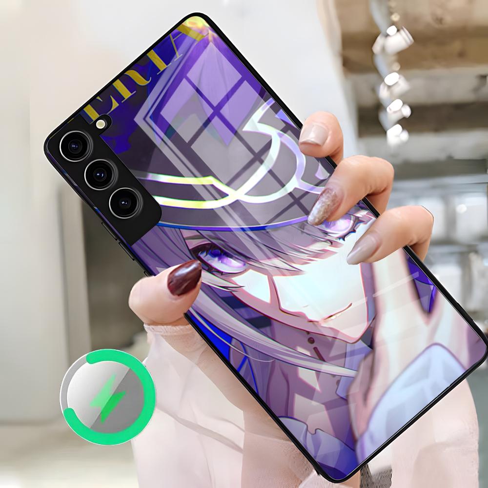 Чехол для телефона Honkai Star Rail Herta для Samsung S26 Ultra S25 Edge S23 S22 S21 S20 Ultra Plus S24 Fe A25 Магнитная стеклянная крышка