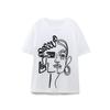 Fashion Style Summer New Arrival Fashion Women's White Short Sleeve Round Neck with Face Pattern T-shirt 1165256