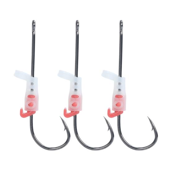 3/5/6/10/12/15/20Pcs Luminous Live Fishhook with Barbed Shrimp Fixing Hook Glow-in-the-dark Offset Freshwater Saltwater Catfish