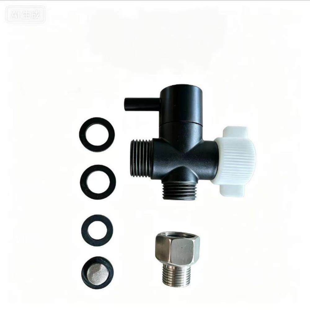 Shut-off Valve 3-Way T Valve Solid Brass Brass T Adapter Premium Tee Connector Handheld Toilet