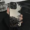 Черный Цветочный Дизайн Чехол для Телефона Для IPhone 16E 17 E 15 14 Pro 13 12 11 Pro Max Чехол 15 Plus 17 Air Ударопрочный Жесткий Чехол-Оболочка