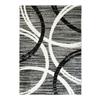 Living Room Rug Woolly Effect Arch Patterns Grey 120x170