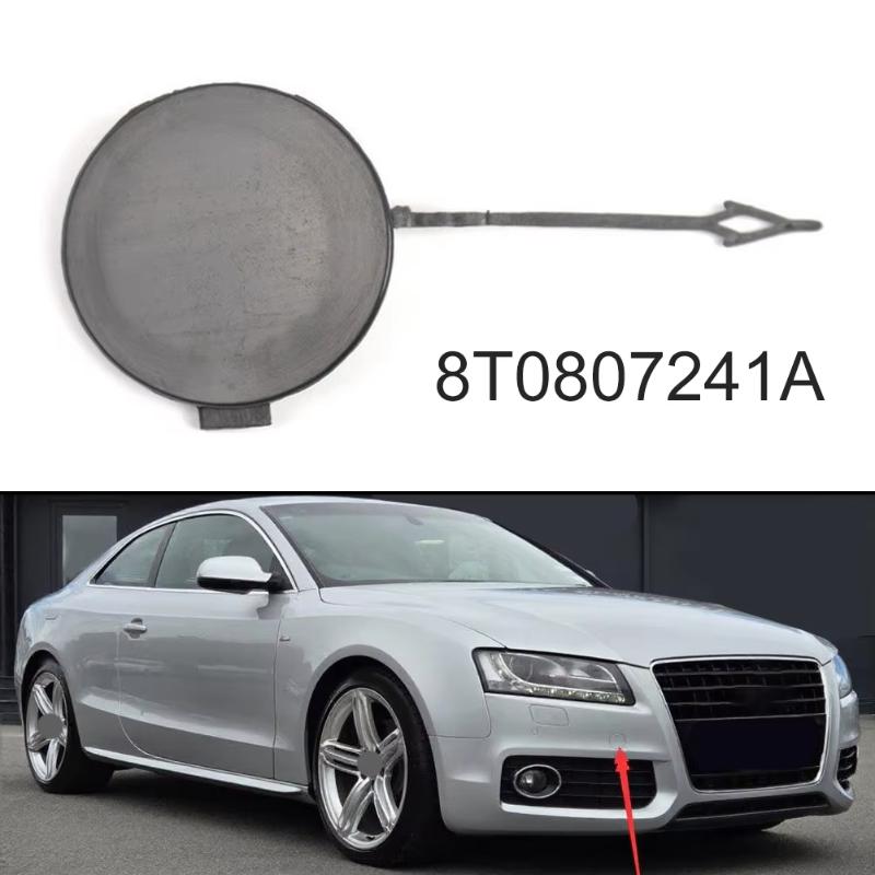 Front Bumper Tow Hook Cover Fit for A4 B8 Black Durable ABS Exact Match Car Exterior Maintenance Accessory