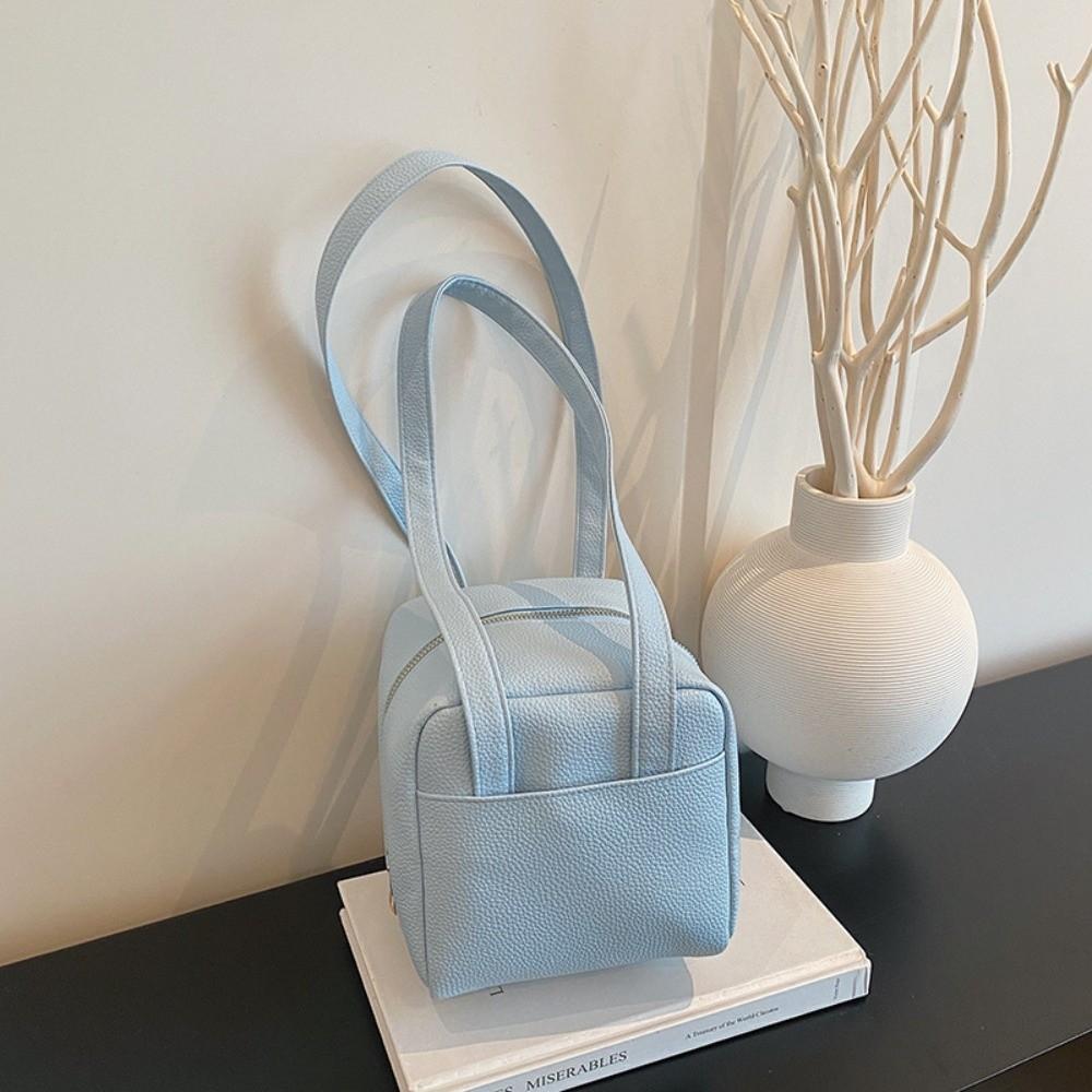 Candy Color Mini PU Single Shoulder Bag Squared Underarm Bag Casual Toast Crossbody Bag Office