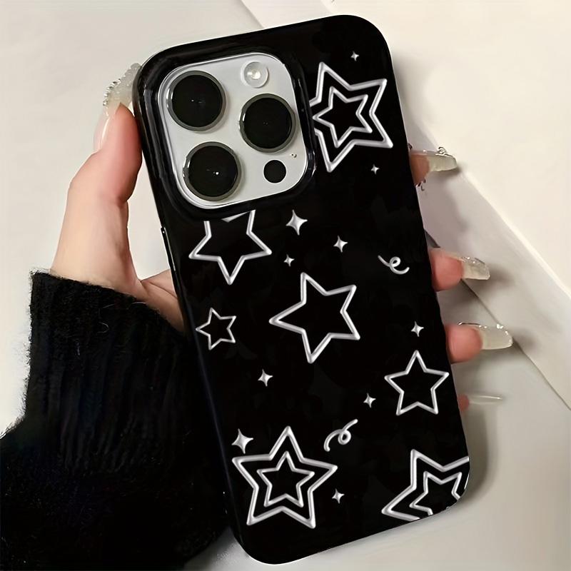 Роскошный серебристый чехол со звездами для iPhone 17 16 Pro Max 15 14 13 12 11 Pro Max 7 8 Plus 16E 17Air Ударопрочный мягкий чехол