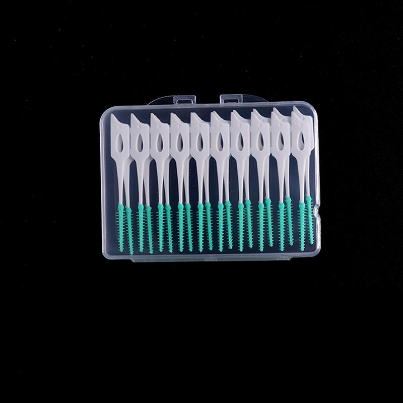 20/40 Pcs Oral Care Tools Silicone Interdental Brushes Super Soft Dental Cleaning Brush Teeth Cleaner Dental Floss Toothpicks