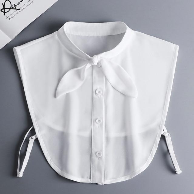 Hollow Lace Chiffon Doll Cotton Fake Collar Blouse Sweater Detachable Shirt Collar False Collar Lapel Women Top Collars Decor