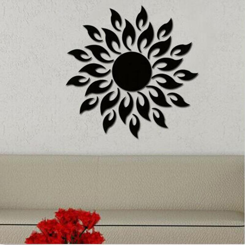 3D Mirror Sun Art Removable Wall Sticker Mural Decal Home Room Decor MIT