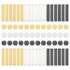 72Pcs 6 Styles 304 Stainless Steel Pendants Rectangle & Flat Round Mixed Color 35x6x1mm Hole: 1.5mm 12pcs/style