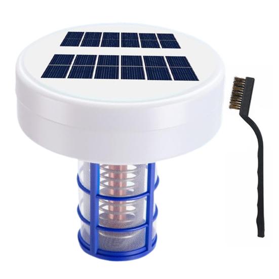 Solar Pool Ionizer Automatic Floating Pool Cleaner with LED Lights Solar Charging Chlorine-Free Pool Water Purifier Ionizer for Above Ground