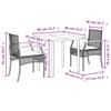 VidaXL Ensemble à Manger de Jardin avec Coussins 3 pcs, Table et Chaise de Terrasse, Meubles de Patio, Mobilier d'Extérieur, 3213603