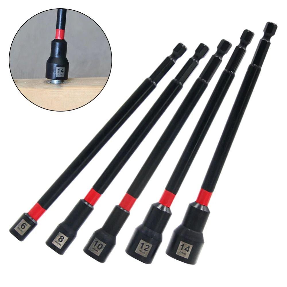 150 mm Length Magnetic Long Nut Driver Hexagon Socket Wrench  Impact Drill Use