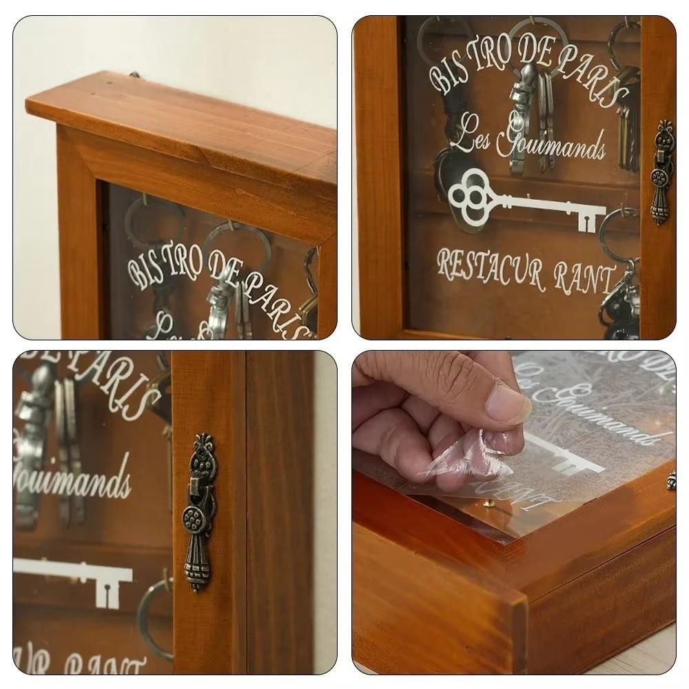 Rustic Wall-Mounted Key Holder Vintage Key Storage Box Creative Cabinet Key Rack Hallway
