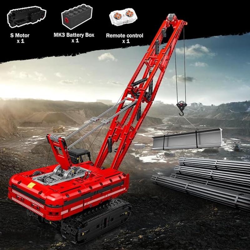 MOULD KING 15069 и 15070 MK, строительные наборы для гусеничного крана, строительные блоки, модель строительной техники с мотором, подарочная игрушка для детей от 8 лет (1292+ штук)