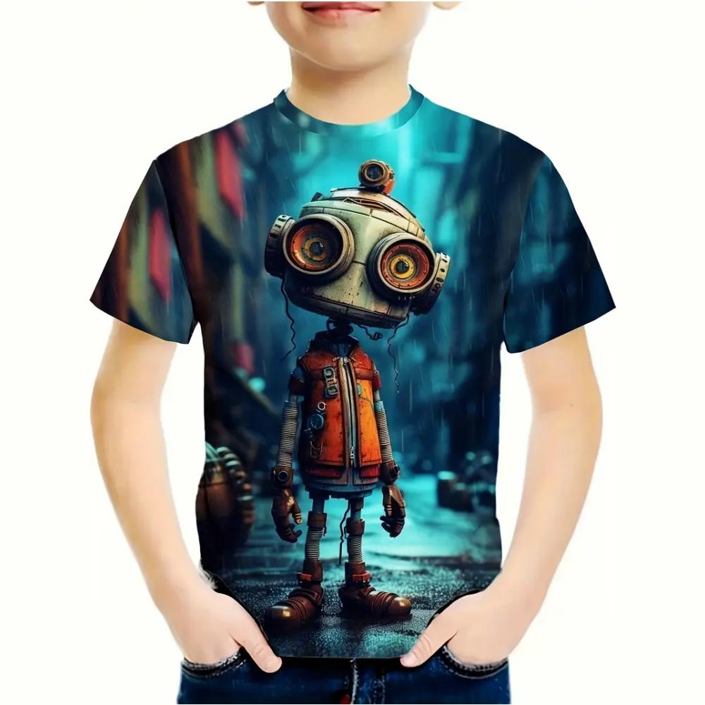 Детская 3D мультяшная футболка с крутым мерцающим эффектом и привлекательной графикой