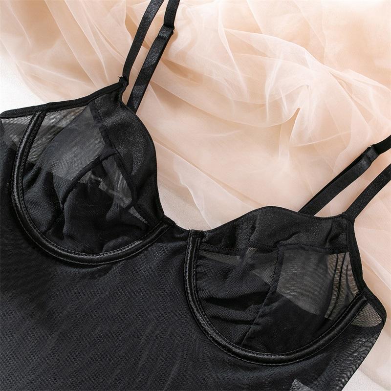 Aduloty Женское сексуальное женское белье, эротическое боди, перспективный минималистичный базовый облегающий комплект с подтягивающими перчатками для бедер, комплект нижнего белья