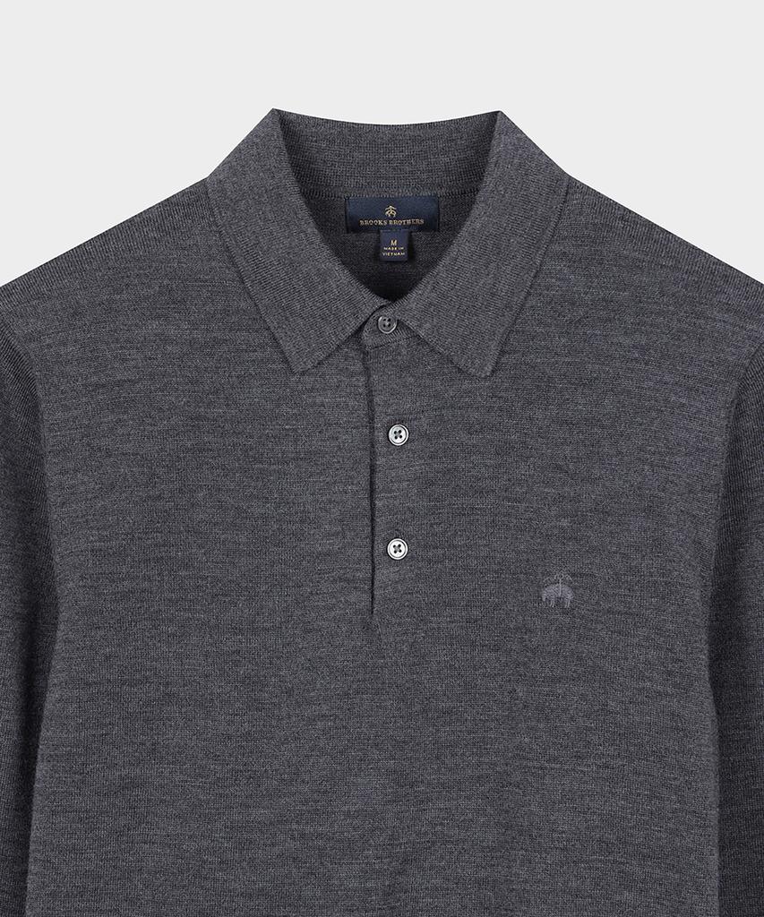BROOKS BROTHERS Merino Wool Polo Sweater (Grey) (Bbwtmf9638Wew)