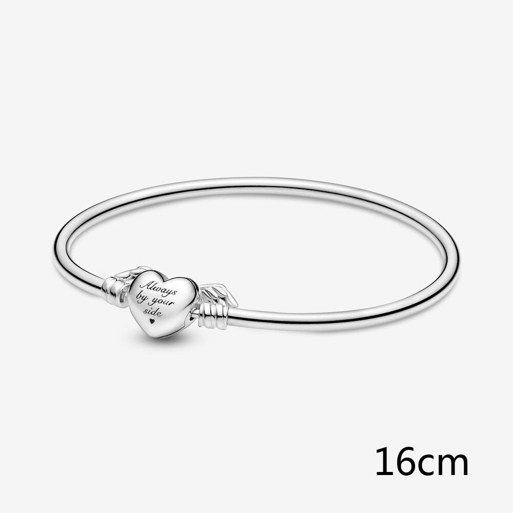 Браслеты из стерлингового серебра S925 для женщин, очаровательные браслеты с крылатыми сердечками из бисера, оригинальные роскошные ювелирные изделия своими руками