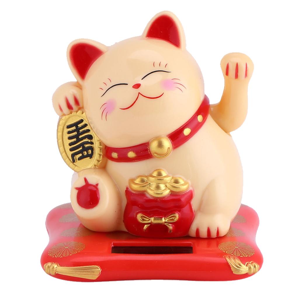 Solar Powered Wealth Attraction Cat Cute Wealthy Car Ornament, Creative Opening, Waving Cat Ornament Doll Machine, Eight Directions To Wealth