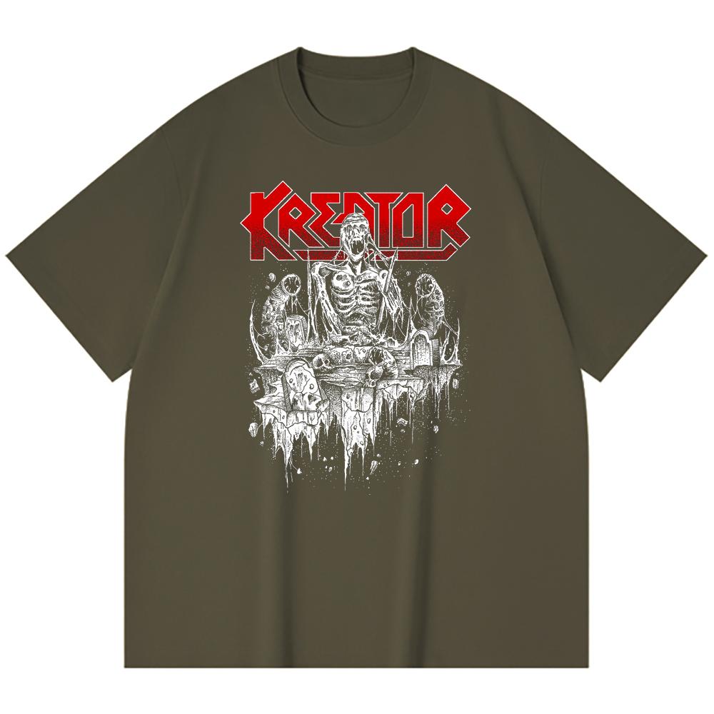 Хлопковая футболка плотностью 230 г/м² 100% Хлопок Heavy Metal Футболка с принтом рок-группы Популярная музыка Унисекс Тяжелая хлопковая футболка