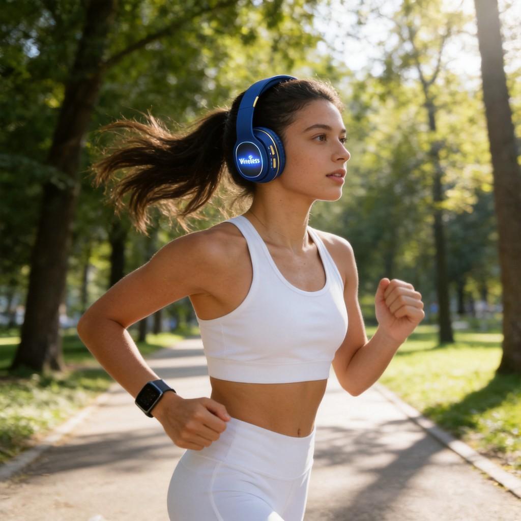 Беспроводные Bluetooth-наушники со светом и глубоким басом для любителей спорта и музыки