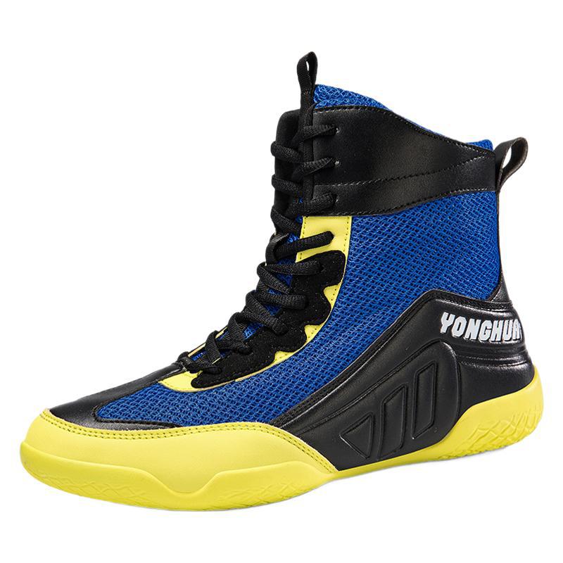 Wrestling Shoes Men's Middle Help Professional Boxing Shoes Non-slip and Wear-resistant Fighting Shoes Fighting Special Training Shoes Muay Thai