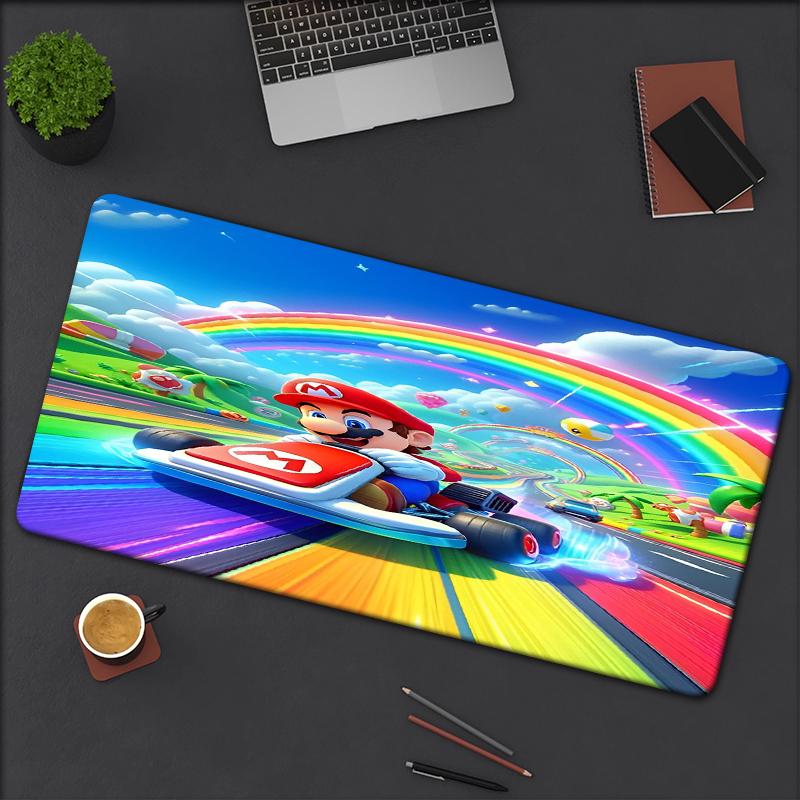 Mario Theme Mouse Pad, Non Slip Rubber Base, Multifunctional Office & Home Decor, Perfect for Workspace Personalization.