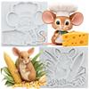 Mouse Silicone Mold Mouse Corn Mouse Cheese Fondant Molds Cake Decorating Tools Theme Cake Dessert Decorated Chocolate Candy Mold