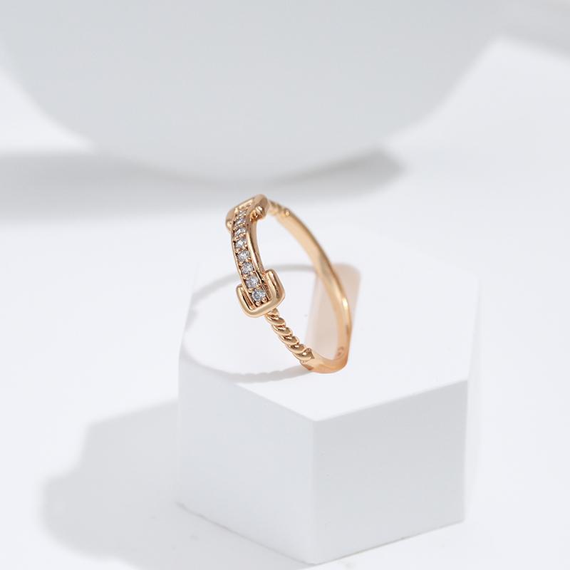 Kinel Современные модные женские кольца цвета розового золота с цирконом