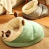 Dog Kennel Bed Winter Warm Cute Slippers Shaped Small Cat Dog Nest Deep Sleeping Bag Puppy Cave House Pet Supplies