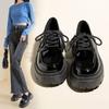 British Style Platform Small Leather Shoes Women's New Spring and Autumn Versatile Black Jk Single Shoes Muffin Loafers