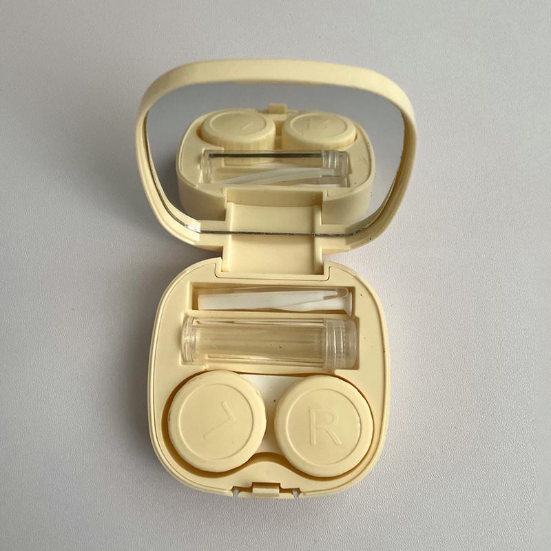 Футляр для контактных линз с рисунком в виде милого кота и граффити, с зеркалом, дорожный набор для контактных линз