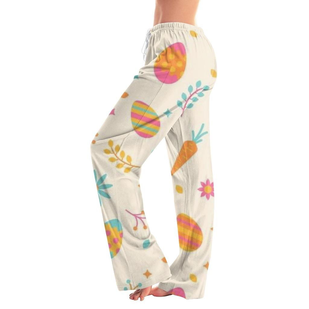 Женские модные свободные повседневные брюки с пасхальным принтом