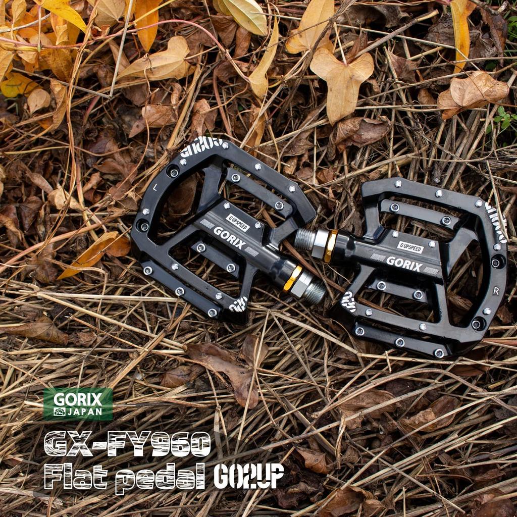 GORIX Велосипедные платформенные педали CNC для шоссейного, кроссового, MTB и других велосипедов (Горикс) Педали, Педали, Алюминиевые, Противоскользящие (GX-FY960), Широкий, прочный, долговечный,
