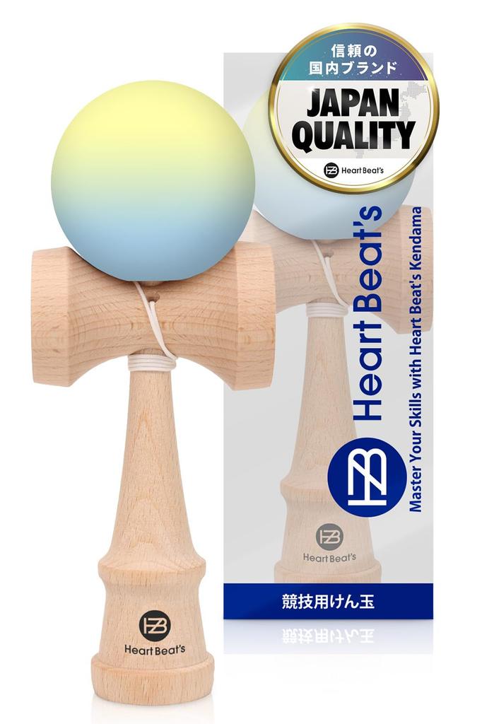 Modern Pastel Color Kendama for Competition Matte Finish Mystical Pastel Lemon Blue Use Two-Tone 7-Color Yellow/Light [Heart Beat's]