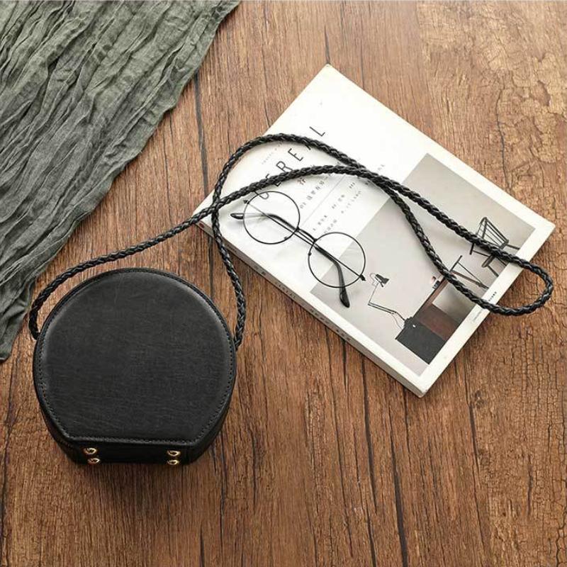 Johnature Простая маленькая круглая сумка из натуральной кожи, женские сумки из натуральной яловой кожи на плечо и через плечо