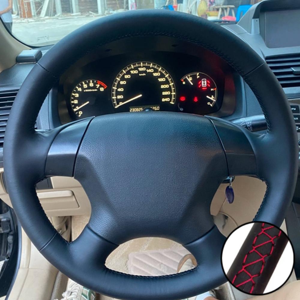 Car Accessories Hand-stitched Black Artificial Leather 2003-2007 Odyssey 2005-2010 Steering Wheel Cover For Honda Accord 7