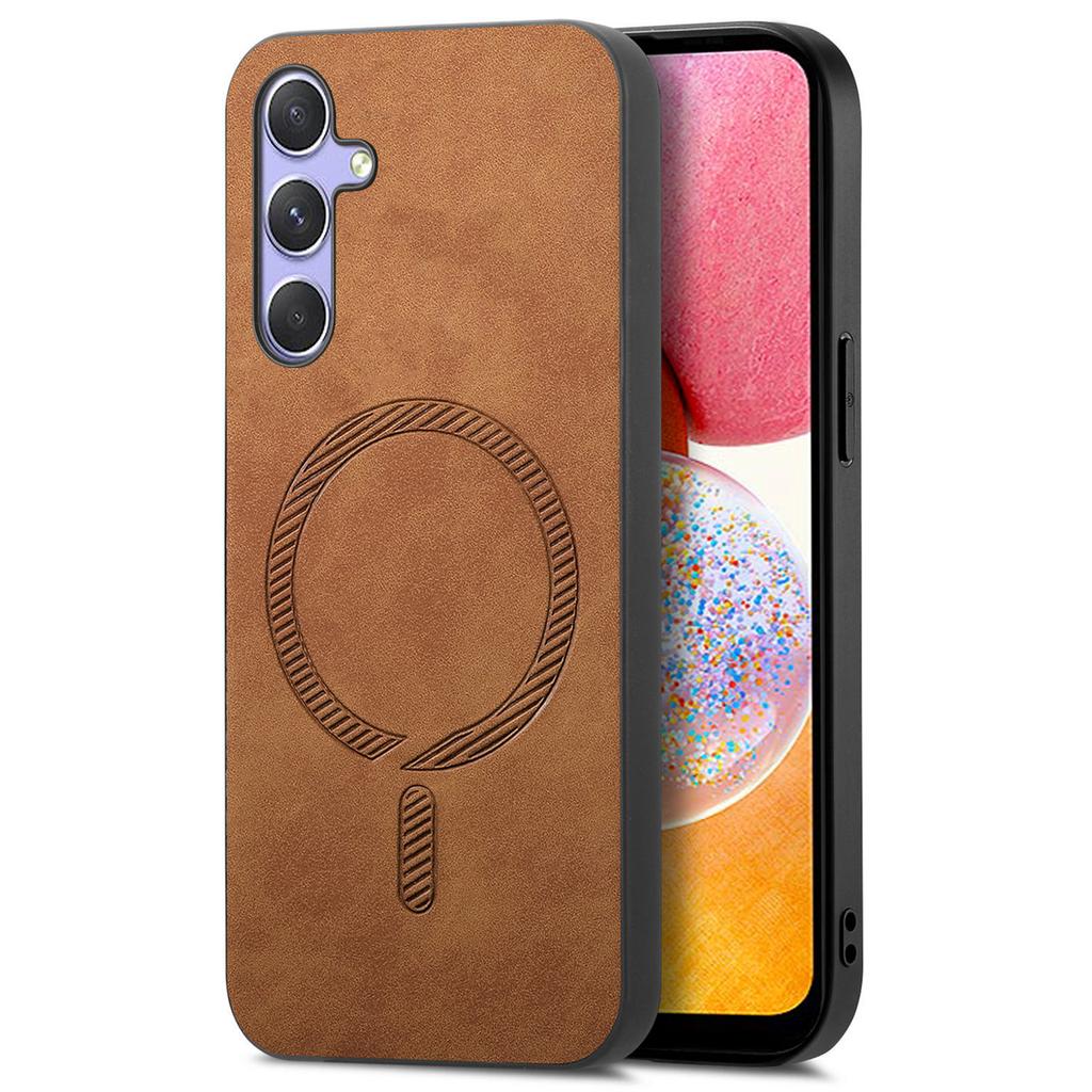 Кожаная задняя крышка для Samsung Galaxy A14 5G/A14 4G, совместимая с MagSafe, чехол для телефона с покрытием soft-touch