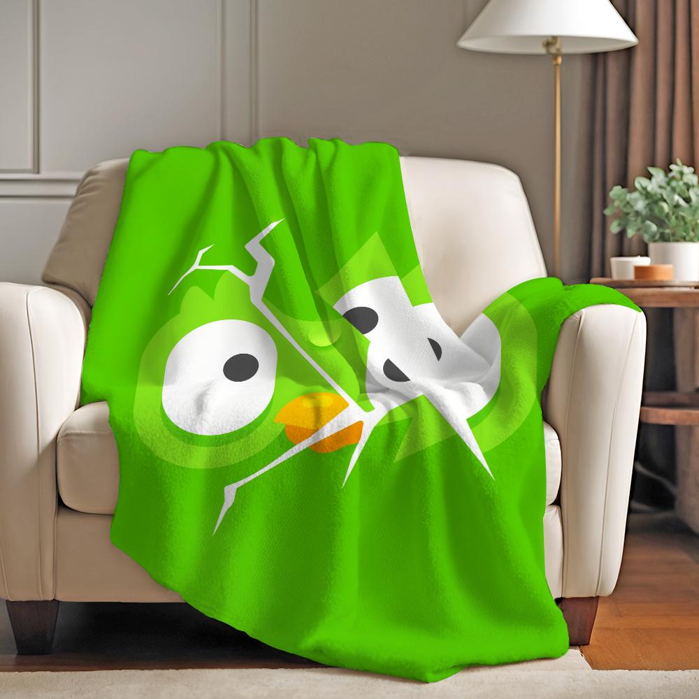 Мультяшное Милое D Duolingo Одеяло Мягкое и Безопасное для Кожи Для Дивана Кровати Дневного Сна Покрывало Все Сезоны Одеяло