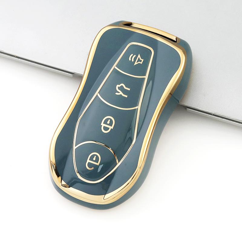 Gold Edge Keyless Protector for Geely Tugella Azkarra FY11 Atlas Pro New Emgrand GS X6 SUV EC7 TPU Car Remote Key Cover Case Shell Fob