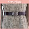 Womens Fashion Leather Belt Square Buckle Two Layer Cowhide Summer Looks Casual