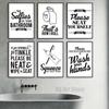 Modern Black White Quote Canvas Art Painting Prints Wall Decorative Posters for Bathroom Toilet Decor Picture Home Decoration