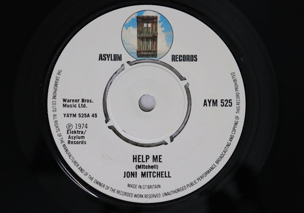 7-дюймовая пластинка JONI MITCHELL Help Me Just Like This Train AYM525 ASYLUM 1974 UK Рок Б/У