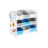 SONGMICS Children's Storage Shelf for Toys and Books, 9 Removable Non-Woven Fabric Boxes with Handles, for Children's Room, Playroom, Daycare, School