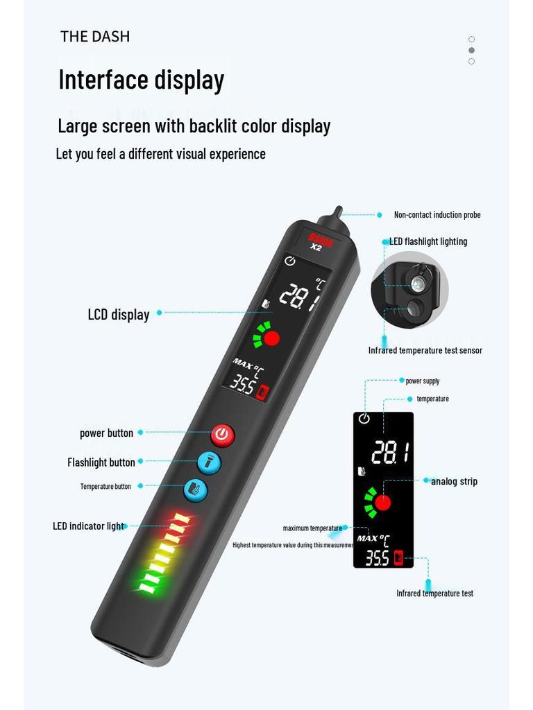 BSIDE Aimers X2 Умный инфракрасный термометр и мультиметр с индукционной электрической ручкой